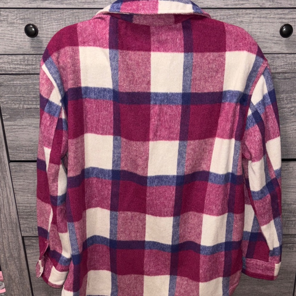 Plaid Button-Up Jacket (Shacket) - Picture 4 of 4